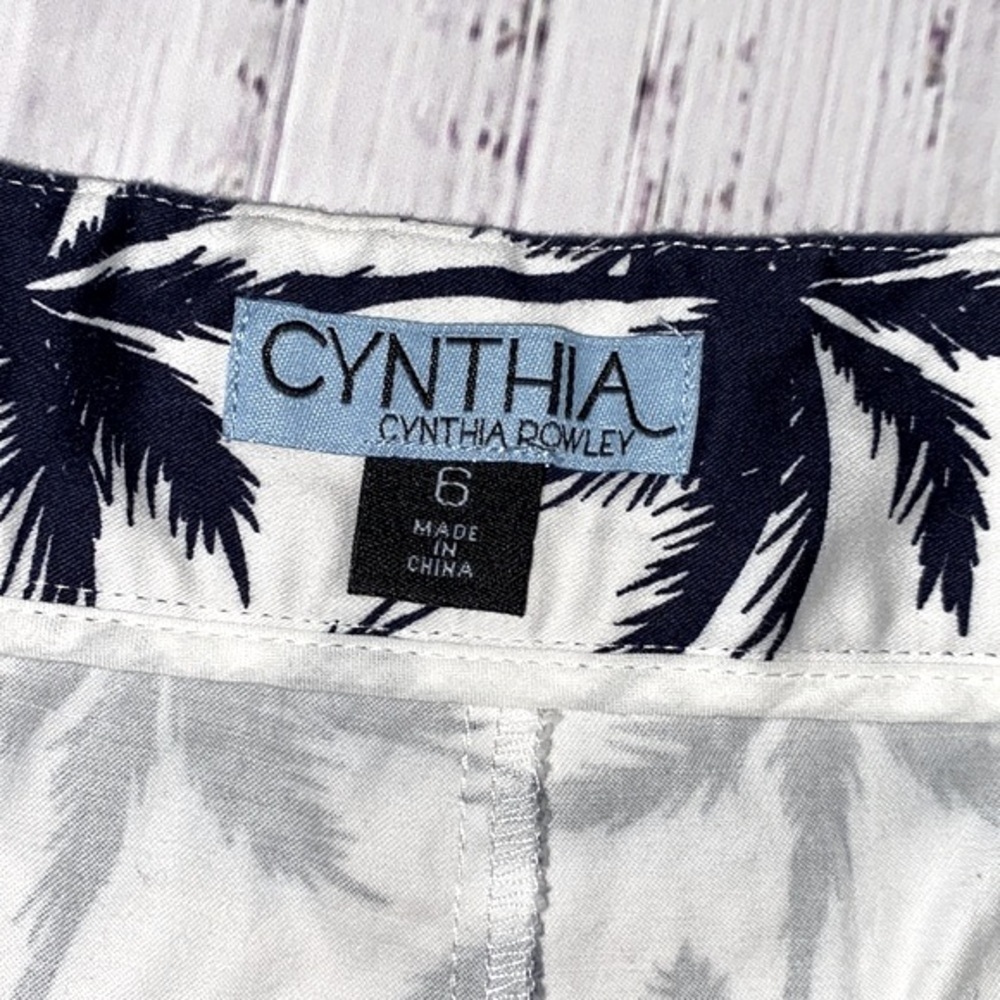 Cynthia Rowley palm tree print chinos size 6 - Picture 4 of 6